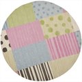 Safavieh 6 x 6 ft. Round Novelty Kids Blue and Pink Hand Tufted Rug SFK322A-6R